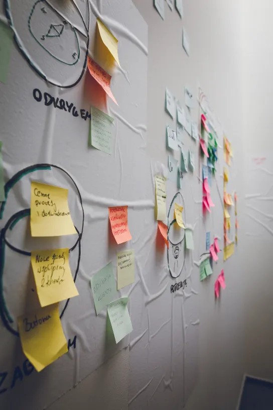 colorful sticky notes on the wall